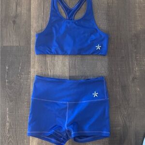 Rebel Athletic Blue Sports Bra and Shorts Set